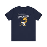 Never Insult A Giraffe Holding Nunchucks - Men's T-Shirt