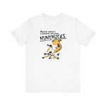 Never Insult A Giraffe Holding Nunchucks - Men's T-Shirt